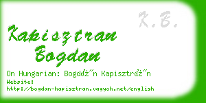 kapisztran bogdan business card